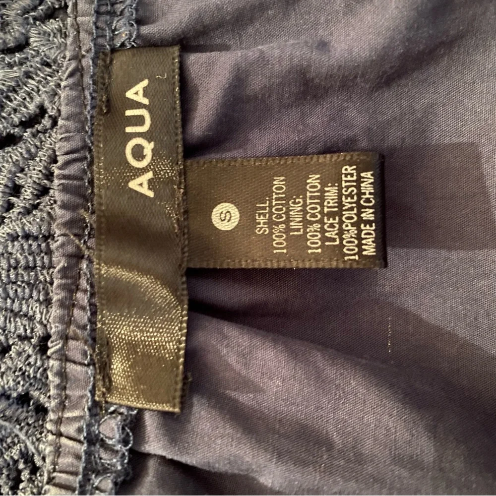 Navy Blue Off-Shoulder Cotton  Dress - Picture 4 of 6